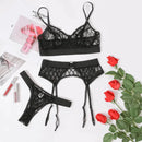 Conjunto de Lingerie Luxo Super Sexy com Renda Delicada - Libertina Shop - Libertina Sex Shop - calcinha lingerie, lingerie, lingerie conjunto, lingerie erótica, lingerie luxo, lingerie preta, lingerie renda, lingerie sensual, lingerie sexy, lingeries sexy, loja de lingerie - Sex Shop Vibradores