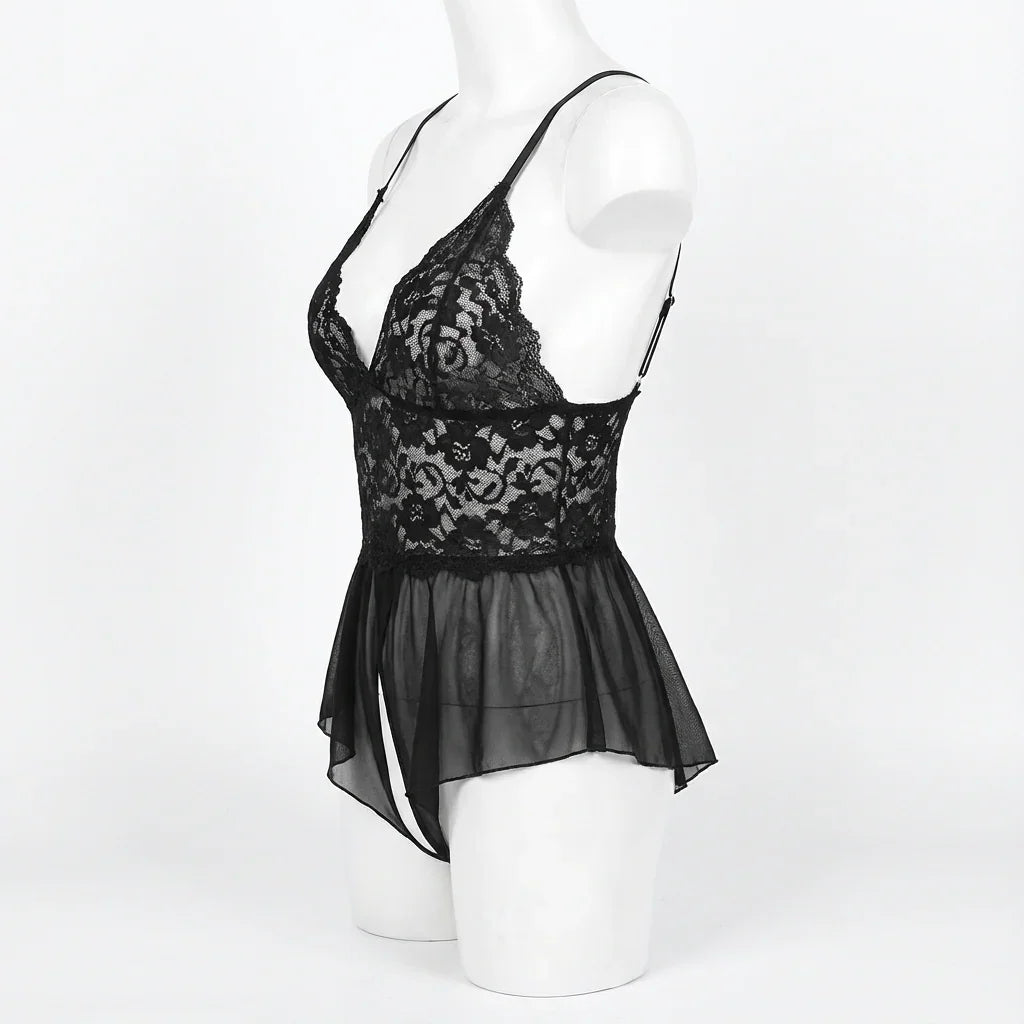 Body Lingerie Ultimate Sexy em Renda com Abertura