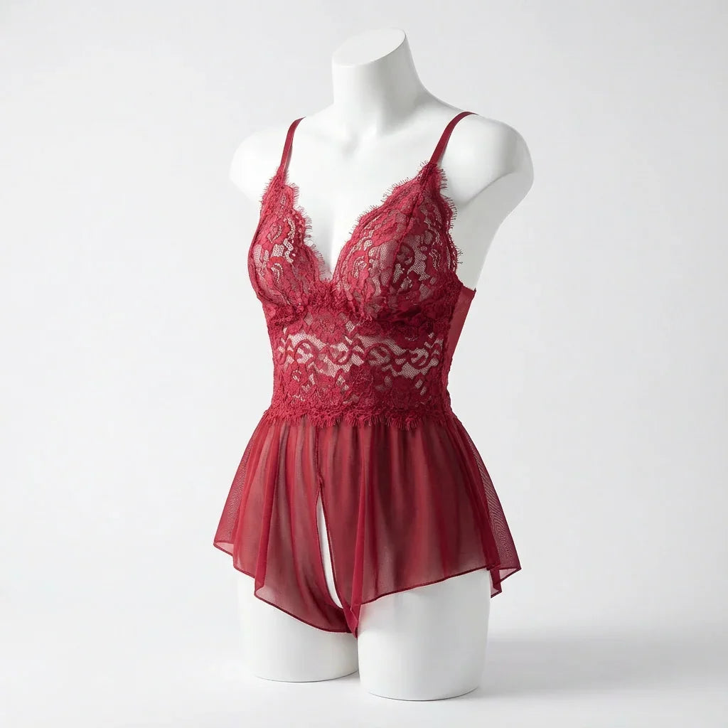 Body Lingerie Ultimate Sexy em Renda com Abertura