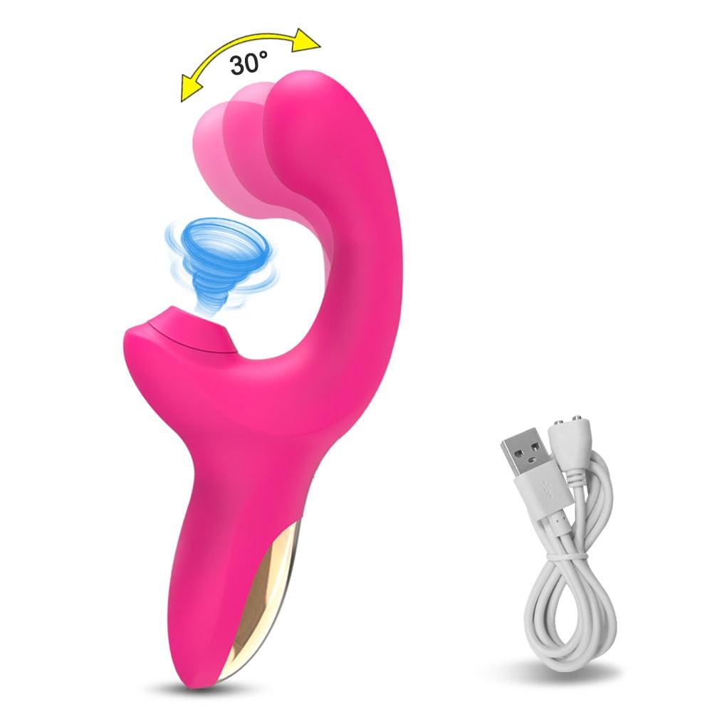 Vibrador Feminino com Estimulo Duplo Ponto G e Clitóris - JUNIOR