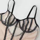 Body Sensual em Malha de Lantejoulas Transparente · Slim Fit · Lingerie Festa · Tamanhos P ao G