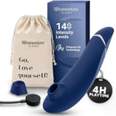 Caixa Womanizer Premium 2 Blueberry com bolsa "Go Love Yourself" + cabo + bocal extra