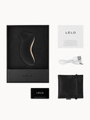 Conteúdo da caixa — produto, manual, cabo USB, pouch de cetim, cartão