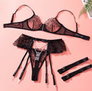 Conjunto de Lingerie em renda - Angel - Libertina Sex Shop - calcinha lingerie, cinta liga, cinta liga lingerie, liga de perna, liga de perna lingerie, ligerie cinta liga, lingerie, lingerie conjunto, lingerie dia dos namorados, lingerie erótica, lingerie feminina preta, lingerie luxo, lingerie preta, lingerie renda, lingerie sensual, lingerie sexy, lingerie transparente, lingeries sexy, loja de lingerie - Sex Shop Vibradores