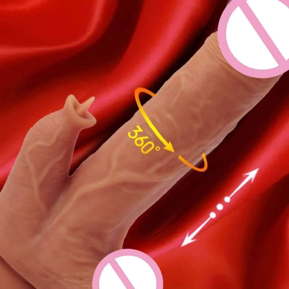 Consolo Vibratório Vai Vem com Aquecimento e Simulador de Sexo Oral com Língua e Controle - Libertina Sex Shop - consolo, consolo de borracha, consolo feminino, consolo realístico, dildo, dildo de borracha, dildo grosso - Sex Shop Vibradores
