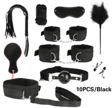 Kit Conjunto Sado Bondage BDSM - Libertina Sex Shop - acessório, acessório sado bdsm, acessórios, anal, bdsm, bondage, casais, lgbt, Plug Anal - Sex Shop Vibradores