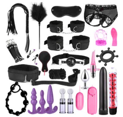 Kit Conjunto Sado Bondage BDSM - Libertina Sex Shop - acessório, acessório sado bdsm, acessórios, anal, bdsm, bondage, casais, lgbt, Plug Anal - Sex Shop Vibradores