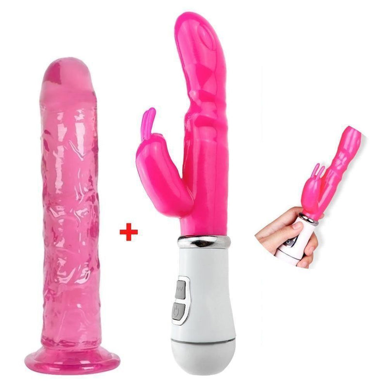 Kit Vibrador Rabbit + Consolo em Silicone Super Macio - Promo - Libertina Sex Shop - black friday - Sex Shop Vibradores