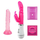 Kit Vibrador Rabbit + Consolo em Silicone Super Macio - Libertina Sex Shop - consolo, dildo, maisvendidos, mulheres, pênis de borracha, rabbit, vibrador, Vibrador Feminino, Vibrador Feminino Rabbit - Sex Shop Vibradores