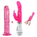 Kit Vibrador Rabbit + Consolo em Silicone Super Macio - Libertina Sex Shop - consolo, dildo, maisvendidos, mulheres, pênis de borracha, rabbit, vibrador, Vibrador Feminino, Vibrador Feminino Rabbit - Sex Shop Vibradores