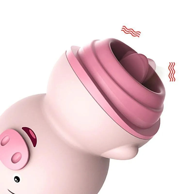 Love Porquinho - Vibrador Simulador de Sexo Oral com Língua e 6 Níveis de Estimulação - Libertina Sex Shop - masturbador oral, mulheres, porquinho vibrador, simulador de sexo oral, vibrador - Sex Shop Vibradores