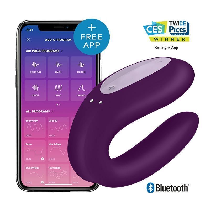 Satisfyer Double Joy - O Melhor vibrador para casais - Libertina Sex Shop - apenasbluetooth, casais, satisfyer, vibrador, vibrador em u - Sex Shop Vibradores