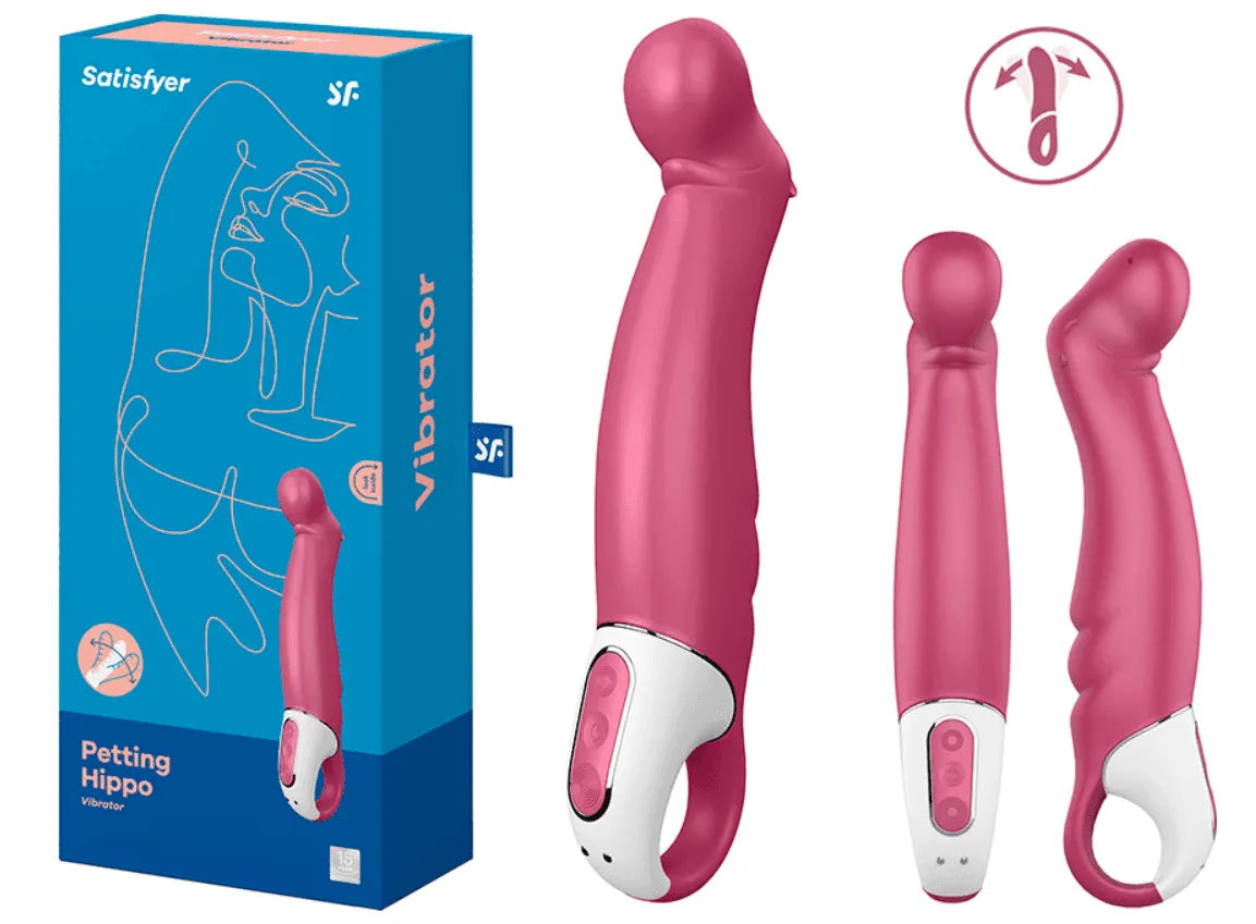 Satisfyer Petting Hippo - Massageador e Vibrador de Ponto G - Libertina Sex Shop - satisfyer, satisfyer consolo, satisfyer vibrador, Vibrador Feminino, vibrador penetração, vibrador ponto g, vibrador satisfyer - Sex Shop Vibradores