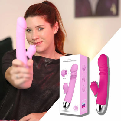 Sense Pleasure - Vibrador Rabbit Vai e Vem Ponto G e Simulador de Sexo Oral Clitóris