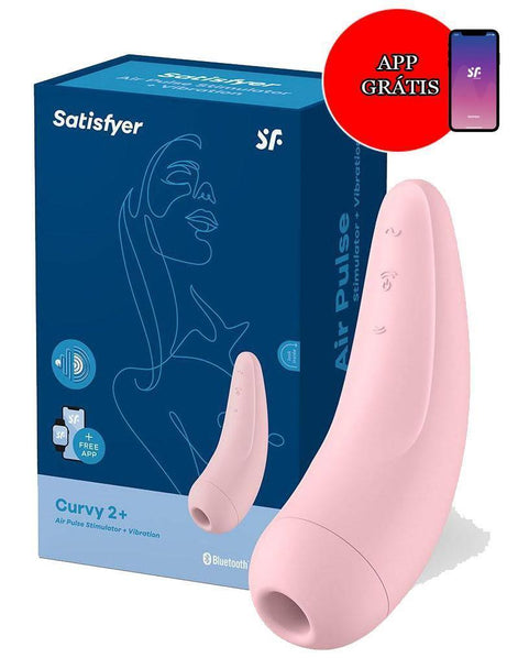 Sugador Satisfyer Curvy 2+ - Sugador com Controle Bluetooth - Libertina Sex Shop - air pulse, apenasbluetooth, bluetooth, casais, mulheres, satisfyer, satisfyer air pulse, satisfyer bluetooth, satisfyer comprar, satisfyer desconto, satisfyer produtos, satisfyer promoção, satisfyer sugador, satisfyer sugador de clitóris, satisfyer vibrador, sugador, sugador de clitóris, vibrador - Sex Shop Vibradores