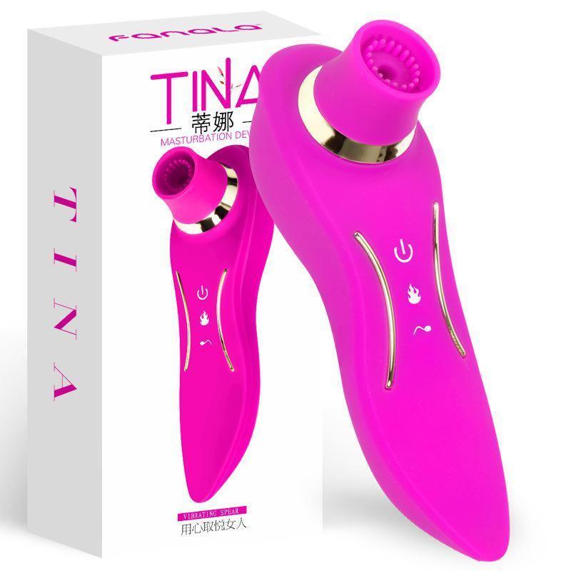 Tina Sugador de Clitóris e Vibrador com Aquecimento - Libertina Sex Shop - aquecimento, mulher, mulheres, sugador, vibrador - Sex Shop Vibradores