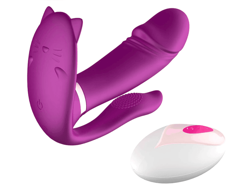 Vibrador de Clitóris, Ponto G e Ânus com Aquecimento Inteligente - Cute Cat - Libertina Sex Shop - aquecimento, bluetooth, Calcinha Vibratoria, casais, controle, estimuladorclitoris, mulheres, vibrador, Vibrador Feminino - Sex Shop Vibradores