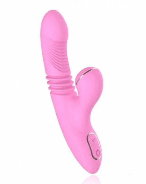 Vibrador de Ponto G Vai e Vem e com Sucção - Olivia DIBE - Libertina Sex Shop - jack rabbit vai e vem, rabbit consolo, rabbit ponto g, rabbit vai e vem, sucção de clitóris, suga clitoris, sugador de critores, sugador feminino, vibrador com penetração, vibrador rabbit, vibrador sugador - Sex Shop Vibradores