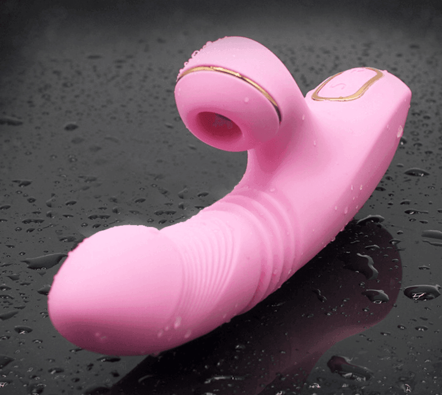 Vibrador de Ponto G Vai e Vem e com Sucção - Olivia DIBE - Libertina Sex Shop - jack rabbit vai e vem, rabbit consolo, rabbit ponto g, rabbit vai e vem, sucção de clitóris, suga clitoris, sugador de critores, sugador feminino, vibrador com penetração, vibrador rabbit, vibrador sugador - Sex Shop Vibradores