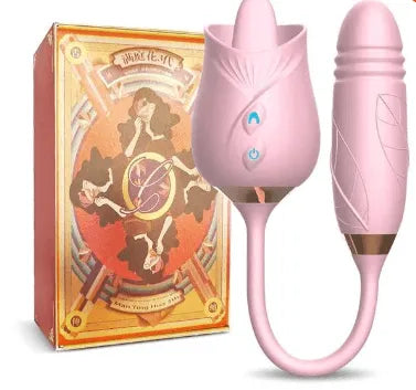 Vibrador Sexual com Sugador de Clitóris ou Língua e Bullet Vai Vem - Rose X