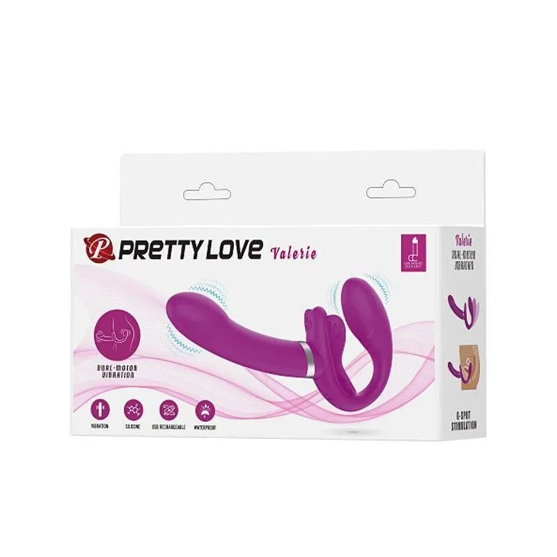 Vibrador Strapless com Dupla Usabilidade e 12 Modos Vibrativos - Valerie Pretty Love - Libertina Sex Shop - Strapless, vibrador calcinha peniana, vibrador feminino ativo, vibrador mulher ativa, vibrador penis, vibrador strapless - Sex Shop Vibradores