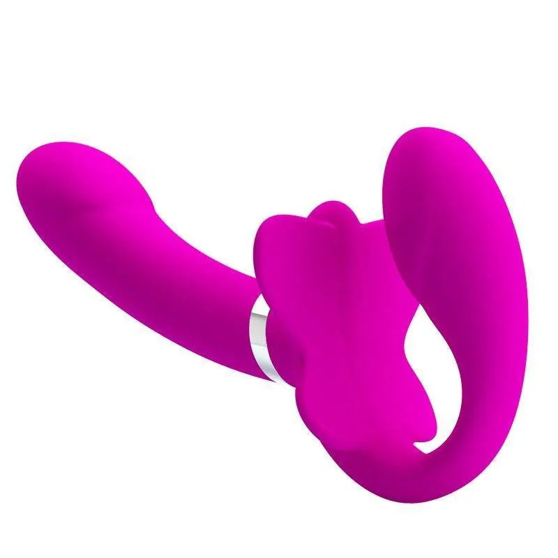 Vibrador Strapless com Dupla Usabilidade e 12 Modos Vibrativos - Valerie Pretty Love - Libertina Sex Shop - Strapless, vibrador calcinha peniana, vibrador feminino ativo, vibrador mulher ativa, vibrador penis, vibrador strapless - Sex Shop Vibradores