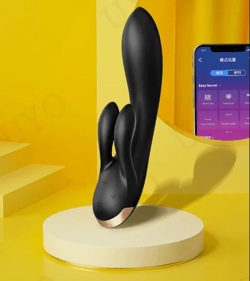 Vibrador Rabbit de Duas Pontas - Satisfyer Double Flex - Libertina Sex Shop - satisfyer vibrador, vibrador, vibrador aprova d'água, vibrador com penetração, vibrador de clitóris, vibrador de duas pontas, vibrador de mulher, vibrador de ponto g, vibrador erótico, Vibrador Feminino, Vibrador Feminino Rabbit, vibrador mulher, vibrador para casais, vibrador para mulher, vibrador para mulheres, vibrador para o clitóris, vibrador ponto g - Sex Shop Vibradores